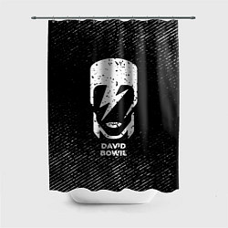 Шторка для душа David Bowie с потертостями на темном фоне, цвет: 3D-принт
