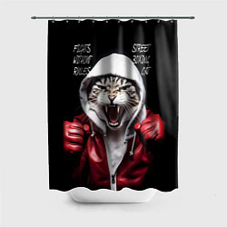 Шторка для ванной Street boxing cat