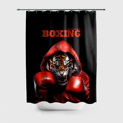 Шторка для ванной Boxing tiger / 3D-принт – фото 1