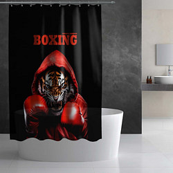 Шторка для душа Boxing tiger, цвет: 3D-принт — фото 2