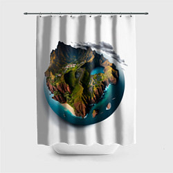 Шторка для ванной Планета с одним островом