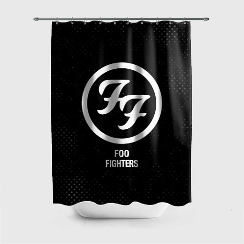 Шторка для ванной Foo Fighters glitch на темном фоне / 3D-принт – фото 1