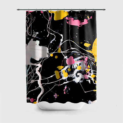 Шторка для ванной Композиция из пятен красок / 3D-принт – фото 1