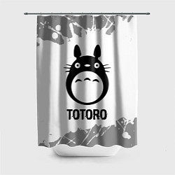 Шторка для душа Totoro glitch на светлом фоне, цвет: 3D-принт
