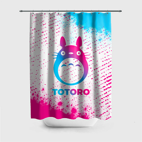 Шторка для ванной Totoro neon gradient style / 3D-принт – фото 1