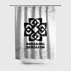 Шторка для ванной Breaking Benjamin с потертостями на светлом фоне