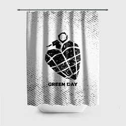 Шторка для душа Green Day с потертостями на светлом фоне, цвет: 3D-принт