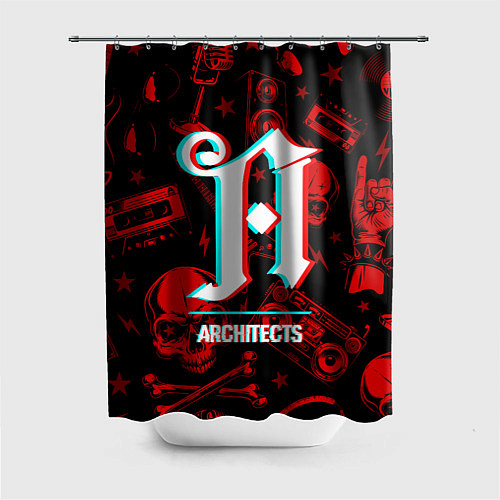 Шторка для ванной Architects rock glitch / 3D-принт – фото 1