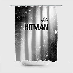 Шторка для ванной Hitman glitch на светлом фоне: символ сверху