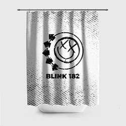 Шторка для душа Blink 182 с потертостями на светлом фоне, цвет: 3D-принт