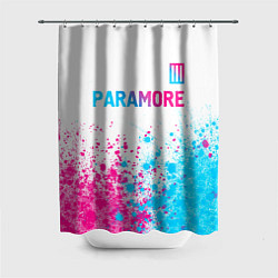 Шторка для душа Paramore neon gradient style: символ сверху, цвет: 3D-принт