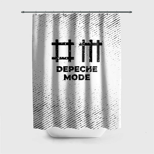 Шторка для ванной Depeche Mode с потертостями на светлом фоне / 3D-принт – фото 1