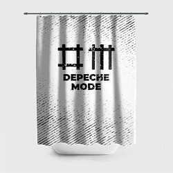 Шторка для ванной Depeche Mode с потертостями на светлом фоне