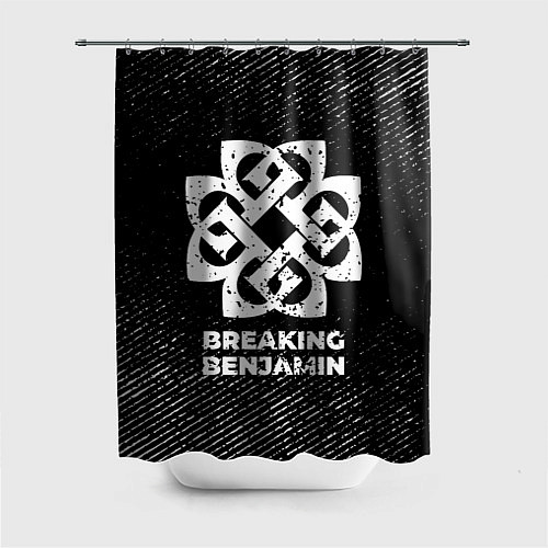 Шторка для ванной Breaking Benjamin с потертостями на темном фоне / 3D-принт – фото 1