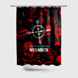 Шторка для душа Megadeth rock glitch, цвет: 3D-принт
