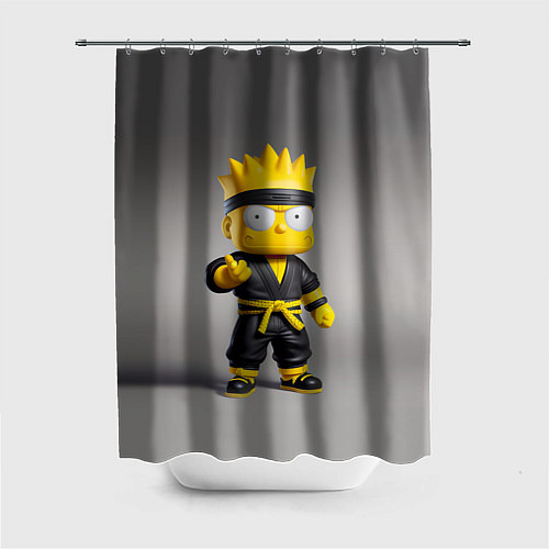 Шторка для ванной Bart Simpson - ninja - Japan / 3D-принт – фото 1