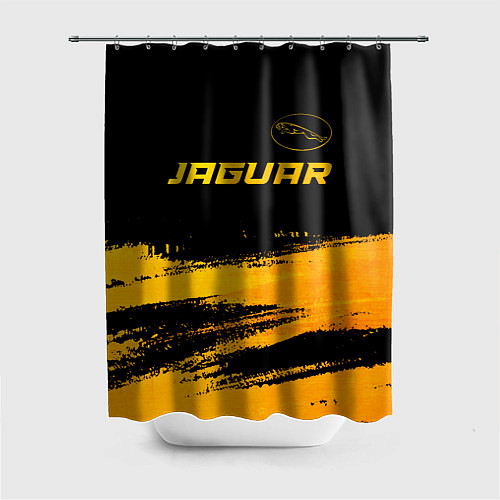 Шторка для ванной Jaguar - gold gradient: символ сверху / 3D-принт – фото 1