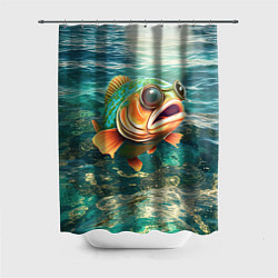 Шторка для душа Рыба карп, цвет: 3D-принт