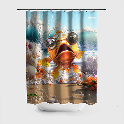 Шторка для ванной Карп рыба / 3D-принт – фото 1