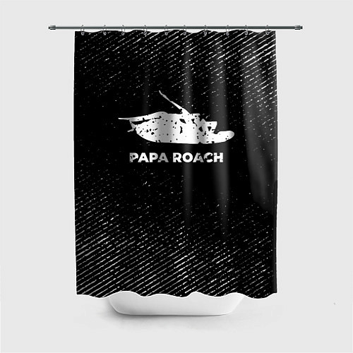 Шторка для ванной Papa Roach с потертостями на темном фоне / 3D-принт – фото 1