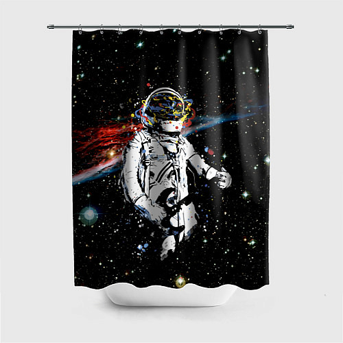 Шторка для ванной Космонавт играет рок на гитаре / 3D-принт – фото 1