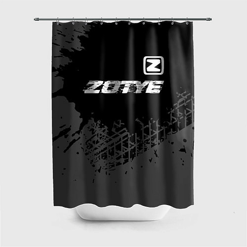 Шторка для ванной Zotye speed на темном фоне со следами шин: символ / 3D-принт – фото 1