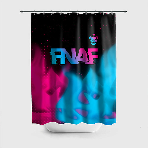Шторка для ванной FNAF - neon gradient: символ сверху / 3D-принт – фото 1