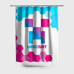 Шторка для душа Minecraft neon gradient style, цвет: 3D-принт