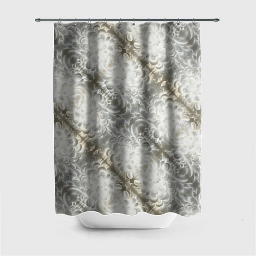 Шторка для ванной Мягкие белые абстрактные цветы / 3D-принт – фото 1
