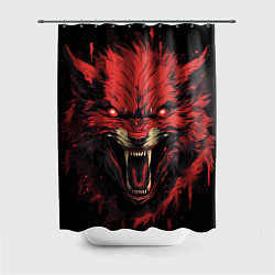 Шторка для душа Red wolf, цвет: 3D-принт