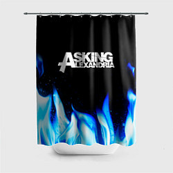 Шторка для душа Asking Alexandria blue fire, цвет: 3D-принт