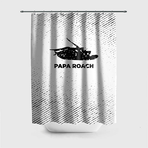 Шторка для ванной Papa Roach с потертостями на светлом фоне / 3D-принт – фото 1