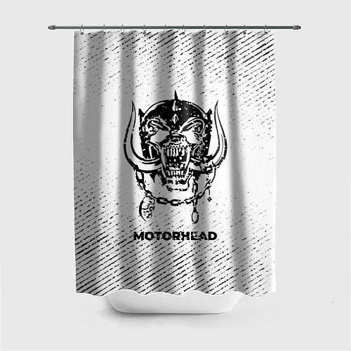 Шторка для ванной Motorhead с потертостями на светлом фоне / 3D-принт – фото 1