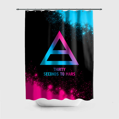 Шторка для ванной Thirty Seconds to Mars - neon gradient / 3D-принт – фото 1