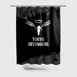Шторка для душа Tokyo Revengers glitch на темном фоне, цвет: 3D-принт