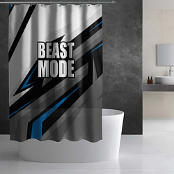 Шторка для душа Beast mode - blue sport, цвет: 3D-принт — фото 2