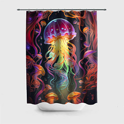 Шторка для душа Фантастическая медуза, цвет: 3D-принт
