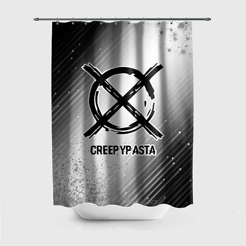 Шторка для ванной CreepyPasta glitch на светлом фоне / 3D-принт – фото 1