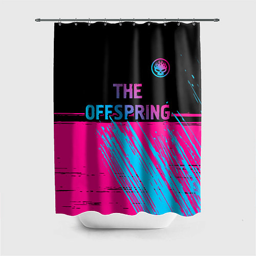 Шторка для ванной The Offspring - neon gradient: символ сверху / 3D-принт – фото 1