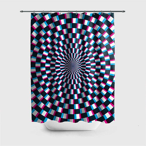 Шторка для ванной Оптическая иллюзия глитч / 3D-принт – фото 1