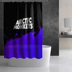 Шторка для душа Arctic Monkeys purple grunge, цвет: 3D-принт — фото 2
