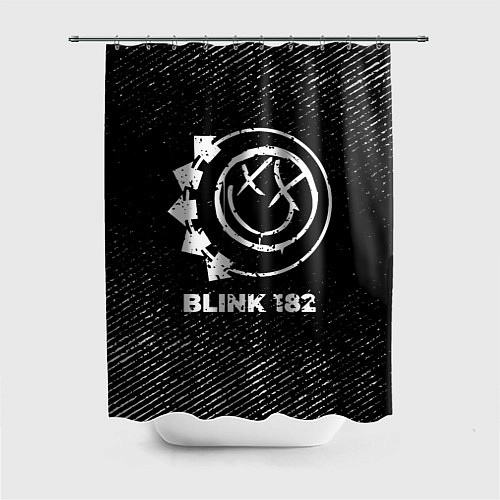 Шторка для ванной Blink 182 с потертостями на темном фоне / 3D-принт – фото 1