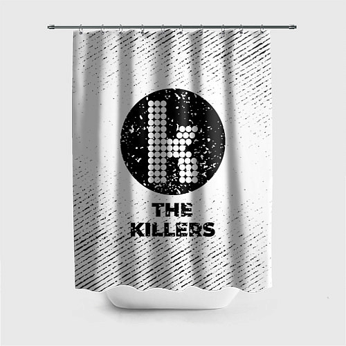 Шторка для ванной The Killers с потертостями на светлом фоне / 3D-принт – фото 1