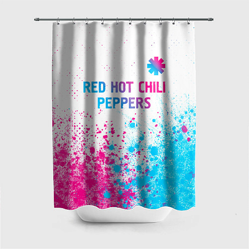 Шторка для ванной Red Hot Chili Peppers neon gradient style: символ / 3D-принт – фото 1