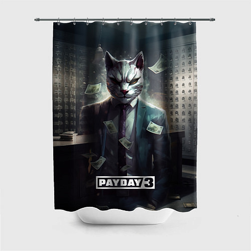 Шторка для ванной Pay day 3 cat / 3D-принт – фото 1
