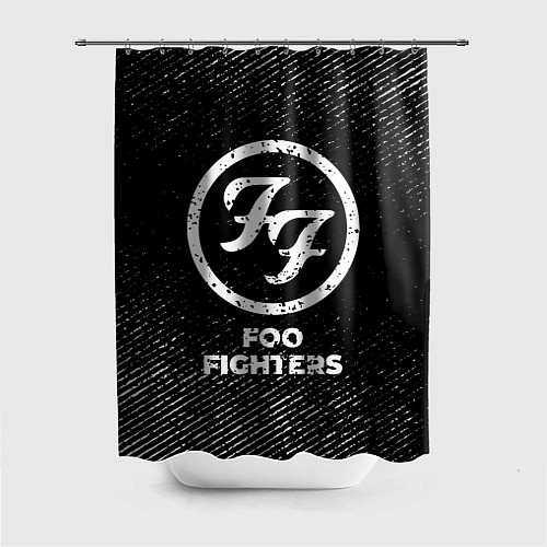 Шторка для ванной Foo Fighters с потертостями на темном фоне / 3D-принт – фото 1