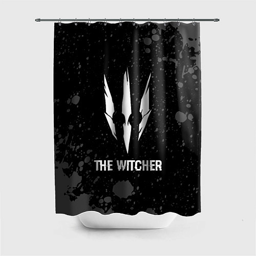 Шторка для ванной The Witcher glitch на темном фоне / 3D-принт – фото 1