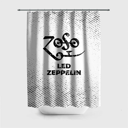 Шторка для ванной Led Zeppelin с потертостями на светлом фоне / 3D-принт – фото 1