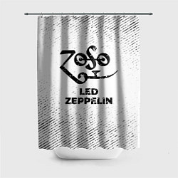 Шторка для душа Led Zeppelin с потертостями на светлом фоне, цвет: 3D-принт