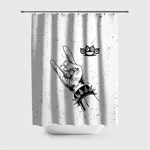 Шторка для ванной Five Finger Death Punch и рок символ / 3D-принт – фото 1